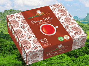 Nature's Guru Orange Pekoe Assam Black Tea Bags - 100 CT Box