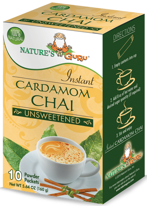 Nature's Guru Cardamom Chai Unsweetened - 10 CT Box
