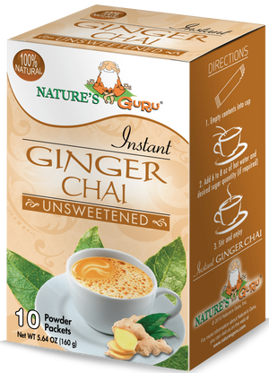 Nature's Guru Ginger Chai Unsweetened - 10 CT Box